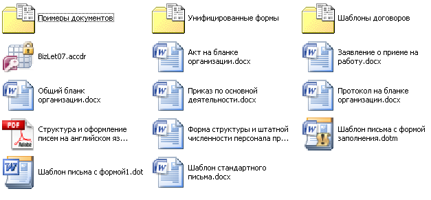 Рисунок 7. Пример организации структуры файлов на портале "Офиспрофи".